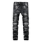 Motorcycle Casual Straight Pants Men's Jeans Mid Waisted Jeans
